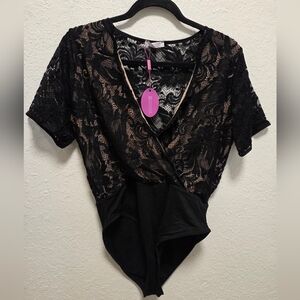 Avid Love Black Laced Bodysuit XL